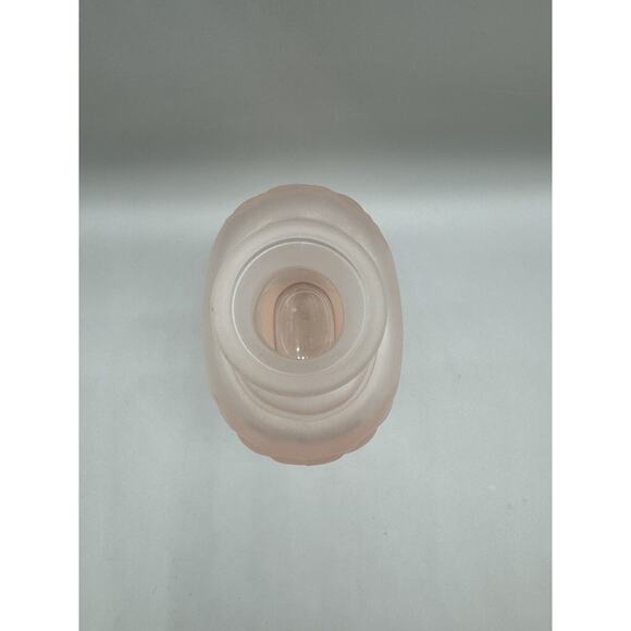 Crabtree Evelyn Night Glass Frosted Pink Carafe Vase Vanity Bottle - Picture 5 of 8